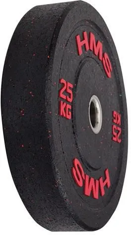 Vektskive 25kg olympisk gummiert rød 50,6mm hull – HMS 17-61-029
