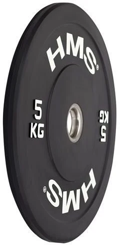Vektskive 5kg Bumper, Olympisk 51mm, Gummibelagt – HMS 17-61-015