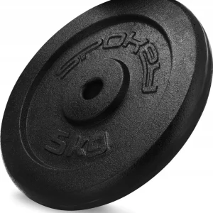 Vektskive 5kg støpejern, hull 28mm til stang – Spokey SINIS