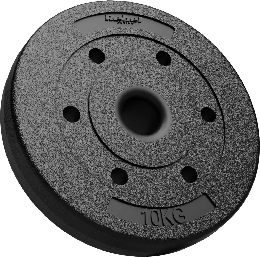 Vektskiver 2x10kg 51mm Bitumen, Til Olympisk Stang Rebel Active