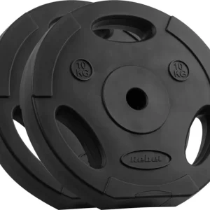 Vektskiver 2x10kg bitumen 31mm hull med grep – Rebel Active
