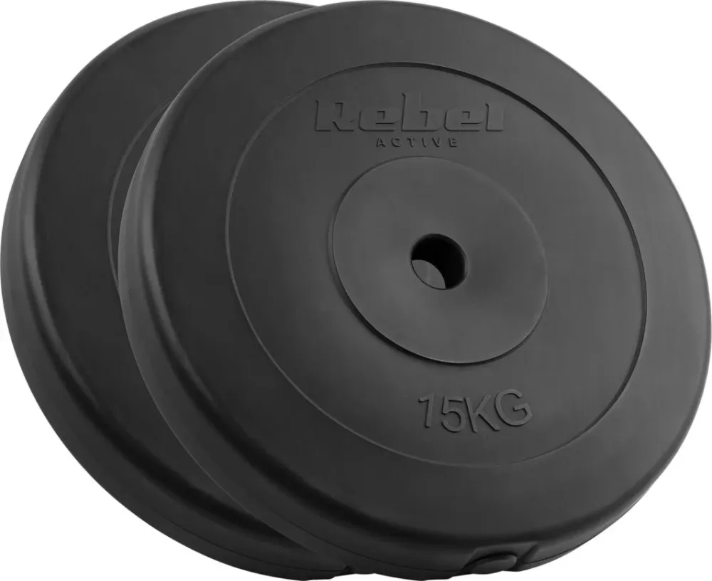 Vektskiver 2x15kg Bitumen, 31mm Hull, Klassisk Plate Rebel Active