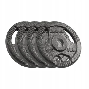 Vektskiver 4x5kg olympiske 51mm med grep, støpejern – Rebel