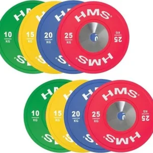 Vektskiver Bumper 140kg Olympisk Sett, Kalibrerbare – HMS TBR PROFI SET 140