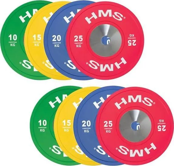 Vektskiver Bumper 140kg Olympisk Sett, Kalibrerbare – HMS TBR PROFI SET 140