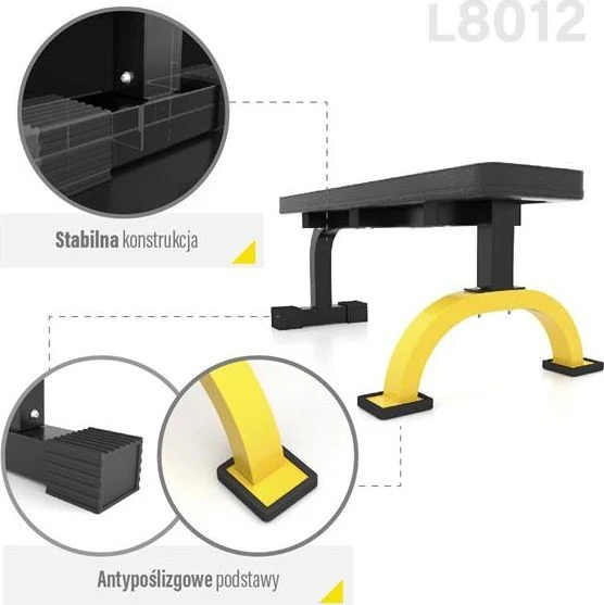 Treningsbenk Flat Med Ryggstøtte, HMS Premium L8012