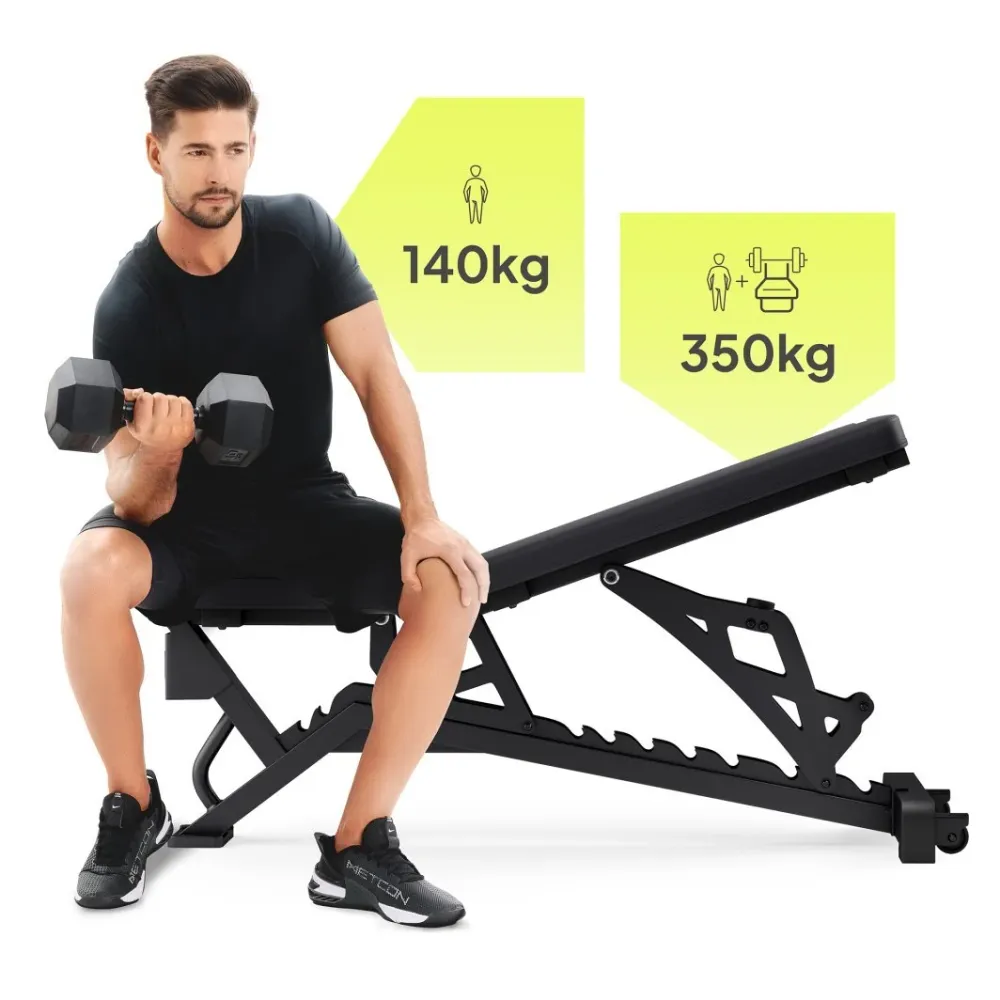 Treningsbenk justerbar 350kg, 127×52×115cm hjemmetrening ZIPRO Nocardio