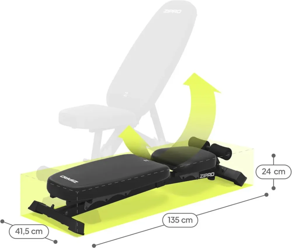 Treningsbenk Justerbar, Sammenleggbar 5x24x135cm Zipro Jacked