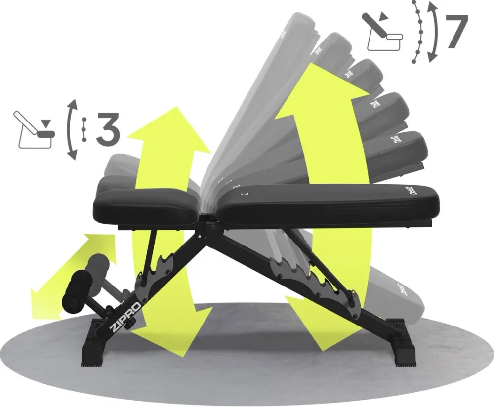 Treningsbenk Justerbar, Sammenleggbar 5x24x135cm Zipro Jacked