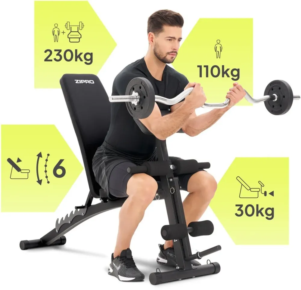 Treningsbenk Med Benpress Polstring Zipro Volume