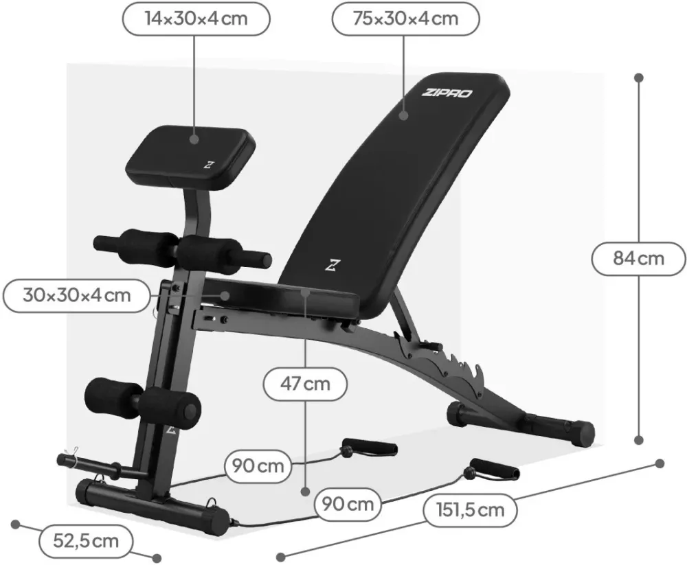 Treningsbenk Med Benpress Polstring Zipro Volume