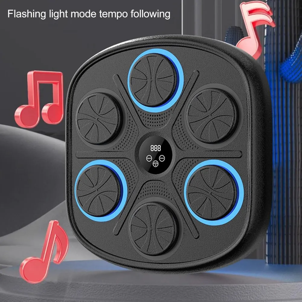 Bluetooth-boksemaskin med LED-lys, musikk