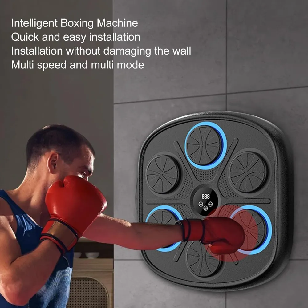 Bluetooth-boksemaskin med LED-lys, musikk