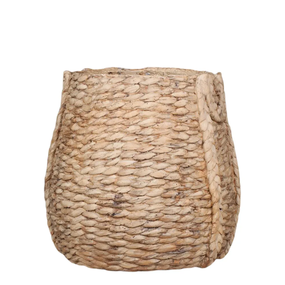 Potteskjuler Flettet Mønster, Sement - H38cm