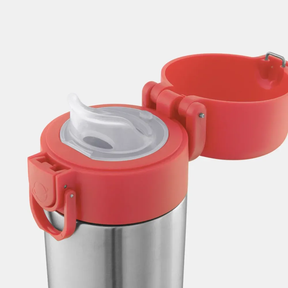 PlanetBox Stainless Steel 12oz Pour Spout Water Bottle, Coral Reef