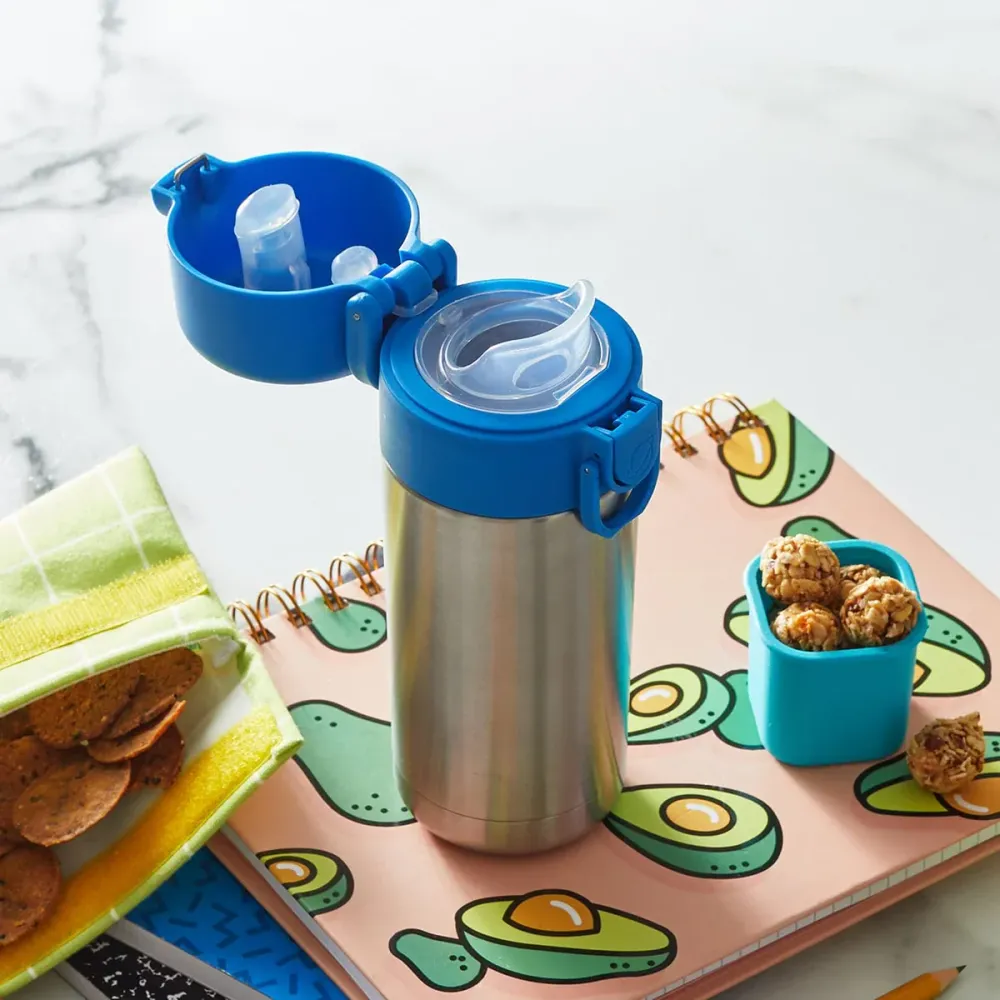 PlanetBox Stainless Steel 12oz Pour Spout Water Bottle, Coral Reef