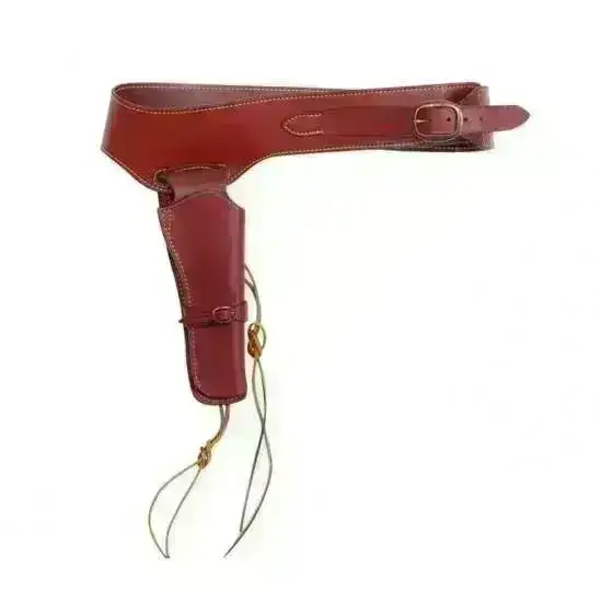 Western Style Belte med Revolver Hylster - Lær