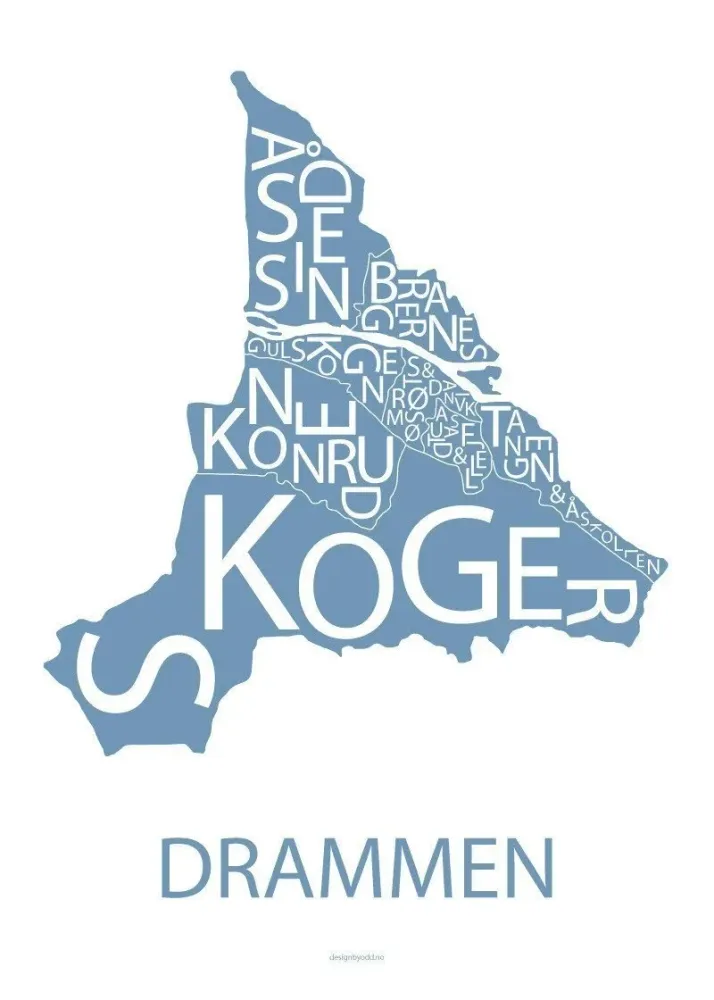 Drammen kart (blå kart)