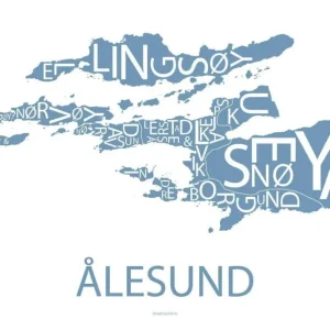 Ålesund kart (blå kart)
