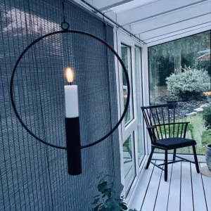 Sirkeloppheng / Lysestake eller vase – Svart – Ø20