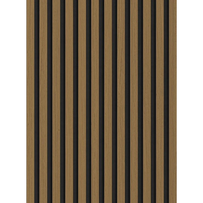 Veggplater 275 x 30 cm teak gyllen Akustisk Mexen Lam – S105-275307-3015-014