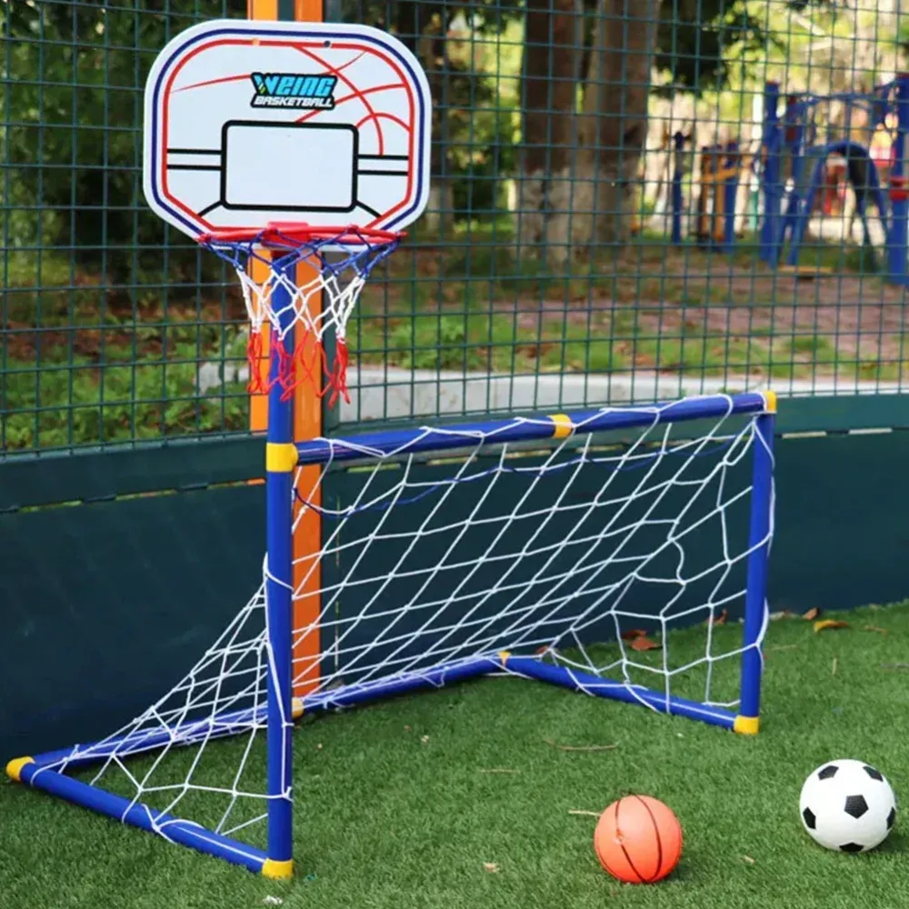 Kids Ball Games - Dobbel lekeglede – fotball- og basketballlekesett